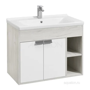 {{photo.Alt || photo.Description || 'Тумба под раковину AQUATON Флай 80  подвесная, дуб крафт (1A237401FAX10)'}}