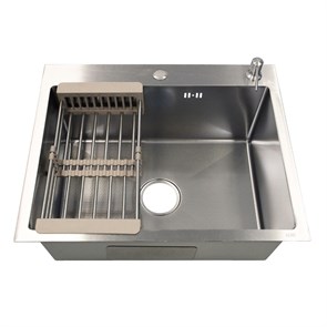 {{photo.Alt || photo.Description || 'Кухонная мойка AZARIO NICOLE 500*500*220 нержавеющая сталь, в комплекте сифон, диспенсер, коландер, серебро соты (AZS5050H)'}}