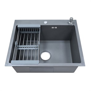 {{photo.Alt || photo.Description || 'Кухонная мойка AZARIO NICOLE 500х500х220 нержавеющая сталь, в комплекте сифон, диспенсер, коландер, серый (AZG5050N)'}}