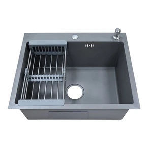 {{photo.Alt || photo.Description || 'Кухонная мойка AZARIO NICOLE 500х500х220 нержавеющая сталь, в комплекте сифон, диспенсер, коландер, серый (AZG5050N)'}}