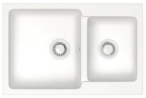 {{photo.Alt || photo.Description || 'Кухонная мойка AZARIO Grand 765х500х190 двойная, искусственный мрамор, цвет Белый (CS00079900)'}}