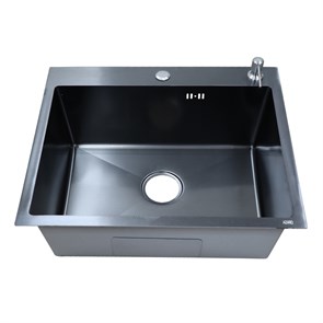 {{photo.Alt || photo.Description || 'Кухонная мойка AZARIO NICOLE 500х500х220 нержавеющая сталь, в комплекте сифон, диспенсер, черная соты (AZB5050H1)'}}