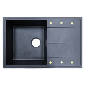 {{photo.Alt || photo.Description || 'Кухонная мойка AZARIO Izmir 740х480х197 кварцевая, прямоугольная, сифон в комплекте, цвет Черный (CS00097684)'}}