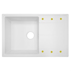 {{photo.Alt || photo.Description || 'Кухонная мойка AZARIO Izmir 740х480х197 кварцевая, прямоугольная, сифон в комплекте, цвет Белый (CS00097681)'}}