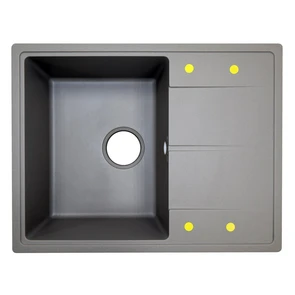 {{photo.Alt || photo.Description || 'AZARIO кухонная мойка кварцевая Tavas (620х480х197) Серая (сифон)'}}