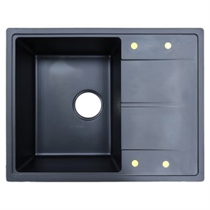 {{photo.Alt || photo.Description || 'Кухонная мойка AZARIO Tavas 620х480х197 кварцевая, прямоугольная, сифон в комплекте, цвет Черный (CS000976724)'}}