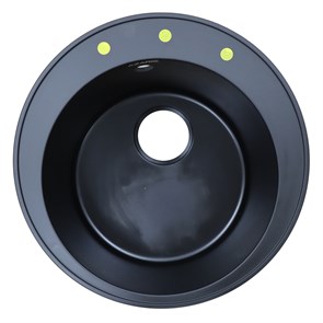 {{photo.Alt || photo.Description || 'Кухонная мойка AZARIO Sivas 480х480х197 кварцевая, круглая, сифон в комплекте, цвет Черный (CS00097657)'}}