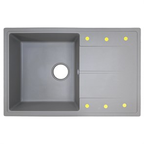 {{photo.Alt || photo.Description || 'Кухонная мойка AZARIO Izmir 740х480х197 кварцевая, прямоугольная, сифон в комплекте, цвет Серый (CS00097683)'}}