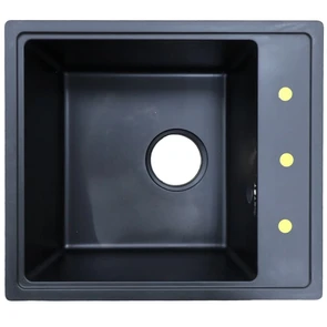 {{photo.Alt || photo.Description || 'AZARIO кухонная мойка кварцевая Milas (420х480х197) Черная (сифон)'}}