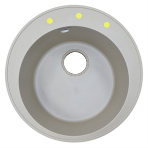 {{photo.Alt || photo.Description || 'Кухонная мойка AZARIO Sivas 480х480х197 кварцевая, круглая, сифон в комплекте, цвет Песочный (CS00097655)'}}