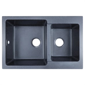 {{photo.Alt || photo.Description || 'Кухонная мойка AZARIO Ostin 770x510х210 искусственный мрамор, двойная, сифон в комплекте, цвет черный (CS00105244)'}}