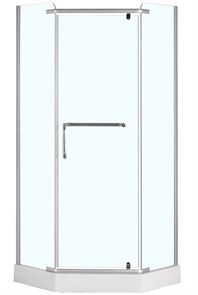 {{photo.Alt || photo.Description || 'Душевое ограждение Loranto 100х100х200, с низким поддоном 13 см. 8 mm прозрачное закаленное стекло, металлический сифон (CS-816S B)'}}