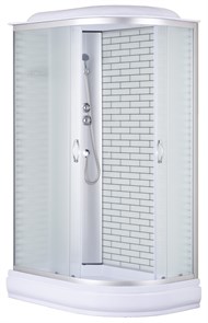 {{photo.Alt || photo.Description || 'Душевая кабина Loranto 120х80х215 поддон 20 см, белый кирпичный узор, стекло 4 мм, профиль хром (CS-66120-20L FW 120)'}}