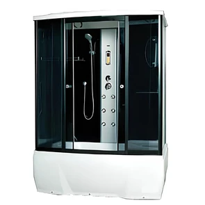 {{photo.Alt || photo.Description || 'Душевая кабина Loranto CS 77-3 А 150x85x215 с тропическим душем, раздвижная дверь, черный профиль (CS00054498)'}}