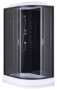 {{photo.Alt || photo.Description || 'Душевая кабина Loranto 120х80х215 поддон 20 см, черный кирпичный узор, серое стекло 4мм, профиль черный (CS-66120-20L GB 120)'}}