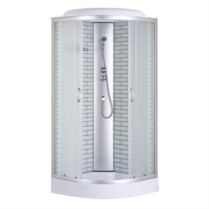 {{photo.Alt || photo.Description || 'Душевая кабина Loranto 80х80х215 поддон 13см, белый кирпичный узор, матовое стекло 4мм, профиль хром (CS668013FW80)'}}