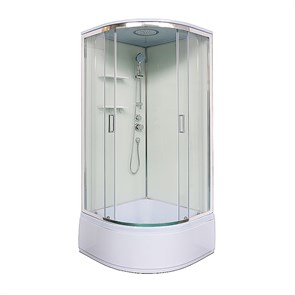 {{photo.Alt || photo.Description || 'Душевая кабина Loranto NEO 90x90x(170+38) с высоким поддоном 38см, прозрачное закаленное стекло 4 мм, задние стеклянные стенки белые, с двумя полками, профиль серебро (CS-22011)'}}