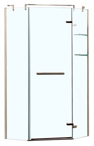 {{photo.Alt || photo.Description || 'Душевое ограждение Azario MONTREAL 1000х1000х2000 R, со стеклянной полкой, без поддона, прозрачное стекло 8 мм,цвет профиля золото глянцевое (AZ-NWG3231 1000 R GOLD)'}}