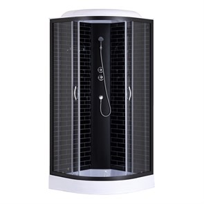 {{photo.Alt || photo.Description || 'Душевая кабина Loranto 90х90х215 поддон 13см, черный кирпичный узор, прозрачное стекло 4мм, профиль черный (CS669013GB90)'}}