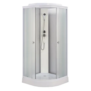 {{photo.Alt || photo.Description || 'CS-981ТМ/W Душ. кабина 900x900x2150 матовое стекло,белый профиль и панель, поддон 13 см (3 места)'}}