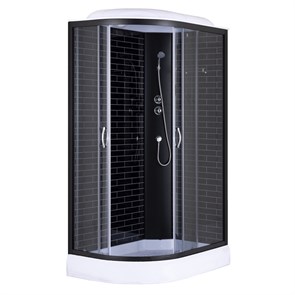 {{photo.Alt || photo.Description || 'Душевая кабина Loranto 120х80х215 правосторонняя, поддон 13см, черный кирпичный узор, прозрачное стекло 4мм, профиль черный (CS6612013RGB120)'}}