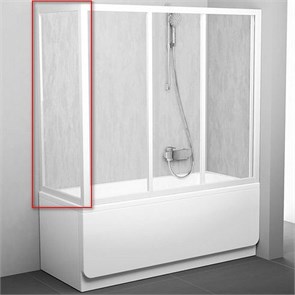 {{photo.Alt || photo.Description || 'Боковая стенка шторки на ванну Ravak APSV-80, профиль белый, витраж полистирол рейн (9504010241)'}}