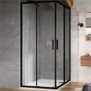 {{photo.Alt || photo.Description || 'Душевое ограждение Ravak Blix BLSRV2-90 90x90 стекло Transparent, профиль Черный (X1LM70300Z1)'}}