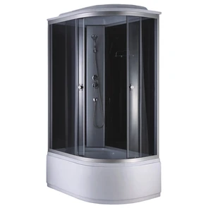 {{photo.Alt || photo.Description || 'Душевая кабина Loranto 1200х800х2150 левосторонняя, черное заднее стекло, поддон 40 см, тонированное стекло 4 мм, профиль хром матовый (CS-886EATM/B-120)'}}