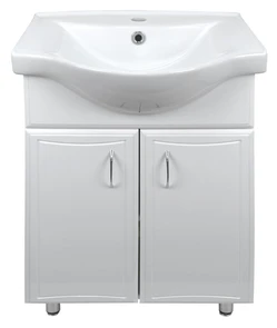 ВЫВОД Комплект Тумба Коралл-55 (550*870*430) с раковиной (арт.7055) Basic 55 (Турция) (2 места) CS00070535
