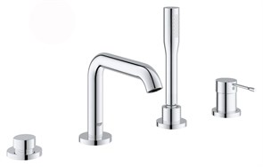 {{photo.Alt || photo.Description || 'Смеситель для ванны GROHE Essence+ на 4 отверстия с душевым гарнитуром и изливом (на бортик ванны), хром (19578001)'}}