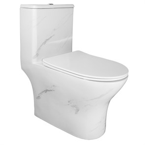 {{photo.Alt || photo.Description || 'Унитаз-моноблок Azario Terni 350х670х760 напольный, безободковый, горизонтальный слив, сиденье дюропласт микролифт, цвет - белый мрамор (AZ-8618M)'}}