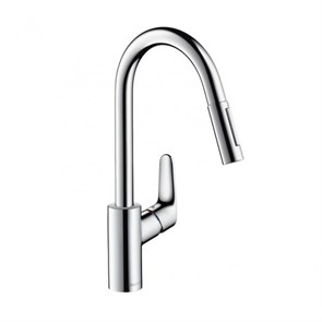 {{photo.Alt || photo.Description || 'Hansgrohe 31815000 Focus Смеситель для кухни 240, однорычажный, с выдвижным душем, 1/2'}}