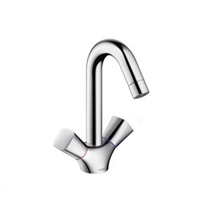 {{photo.Alt || photo.Description || 'Смеситель для раковины Hansgrohe Logis, двухвентильный, с донным клапаном, хром (71222000)'}}