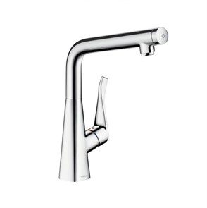 {{photo.Alt || photo.Description || 'Смеситель для кухонной мойки Hansgrohe Metris Select M71 320, ламинарная струя, кнопка Select, однорычажный, хром 14883000'}}