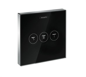 {{photo.Alt || photo.Description || 'Переключатель потоков Hansgrohe ShowerSelect Glass, стеклянный (черный/хром) (15736600)'}}