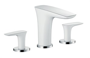 {{photo.Alt || photo.Description || 'Смеситель для раковины Hansgrohe PuraVida, на три отверстия, двухвентильный, белый (15073400)'}}