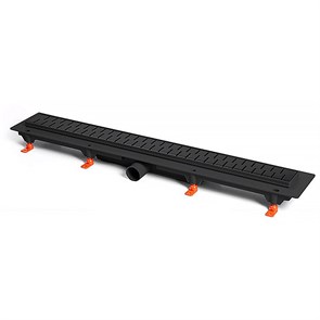 {{photo.Alt || photo.Description || 'Водоотводящий пластиковый черный желоб AZARIO D50(боковой слив) с черной решеткой Medium 950 мм'}}