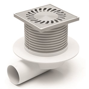 {{photo.Alt || photo.Description || 'Трап пластиковый AZARIO D50(боковой слив) с нерж.решеткой 12,2х12,2см c воротником - НЕПТУН'}}