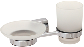 Мыльница+подстаканник Fixsen Kvadro, хром (FX-61306+08) FX-61306+08