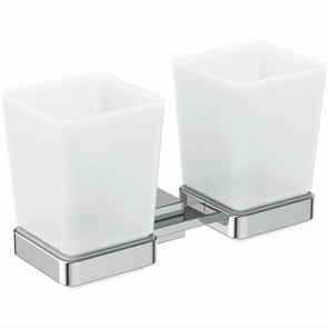 {{photo.Alt || photo.Description || 'Стакан для зубных щеток Ideal Standard IOM Square двойной, матовое стекло, с крепежом, хром (E2205AA)'}}