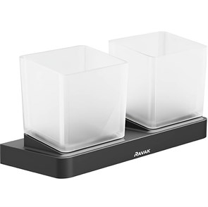 {{photo.Alt || photo.Description || 'Стакан для зубных щеток Ravak 10° двойной, черный матовый (X07P558)'}}