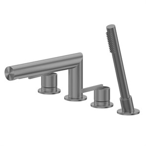 {{photo.Alt || photo.Description || 'Смеситель ABBER Perfekte 316 AF8A13BGG на борт ванны с лейкой, брашированная оружейная сталь'}}