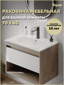 {{photo.Alt || photo.Description || 'Раковина для ванной мебельная на тумбу Teymi Ritta 70 белая T51004'}}