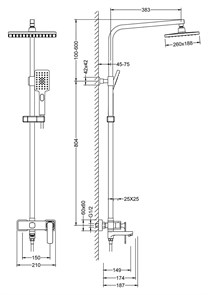 Душевая стойка Timo Torne SX-4320/03 black SX-4320/03