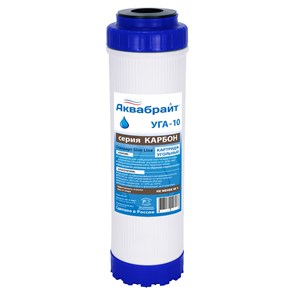 {{photo.Alt || photo.Description || 'Картридж для очистки воды АКВАБРАЙТ гранулированный, Slim Line 10&quot;, ресурс до 4000 л (УГА-10)'}}