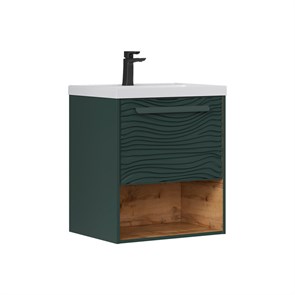 {{photo.Alt || photo.Description || 'Тумба под раковину EQUIL Gleam 60, подвесная, 1 ящ., зеленый камень/дуб вотан (под раковину 78857-60) (tpGLEAM60.1Y.N-34)'}}