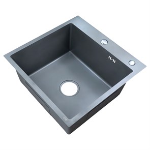 {{photo.Alt || photo.Description || 'Кухонная мойка AZARIO NICOLE 500х500х220 нержавеющая сталь, в комплекте сифон, диспенсер, коландер, серая соты (AZG5050H)'}}