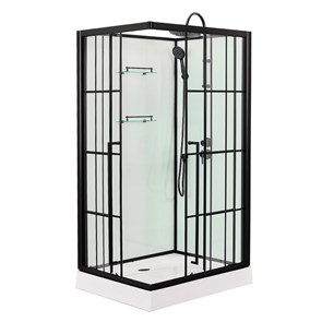 {{photo.Alt || photo.Description || 'Душевая кабина Loranto 1180x780x2040 без крыши, правосторонняя, белое заднее стекло, поддон 14 см, прозрачное стекло 4 мм, профиль черный (CS-3008TM/W-120R)'}}