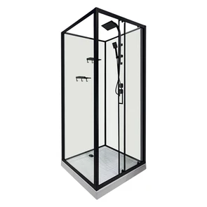 {{photo.Alt || photo.Description || 'Душевая кабина Loranto 980x980x2040 без крыши, правосторонняя, белое заднее стекло, поддон 14 см, прозрачное стекло 4 мм, профиль черный (CS-3010TM/W-100R)'}}