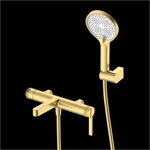 {{photo.Alt || photo.Description || 'Смеситель для ванны с душем DQ Bonn короткий излив мат.золото (DA1703207)'}}